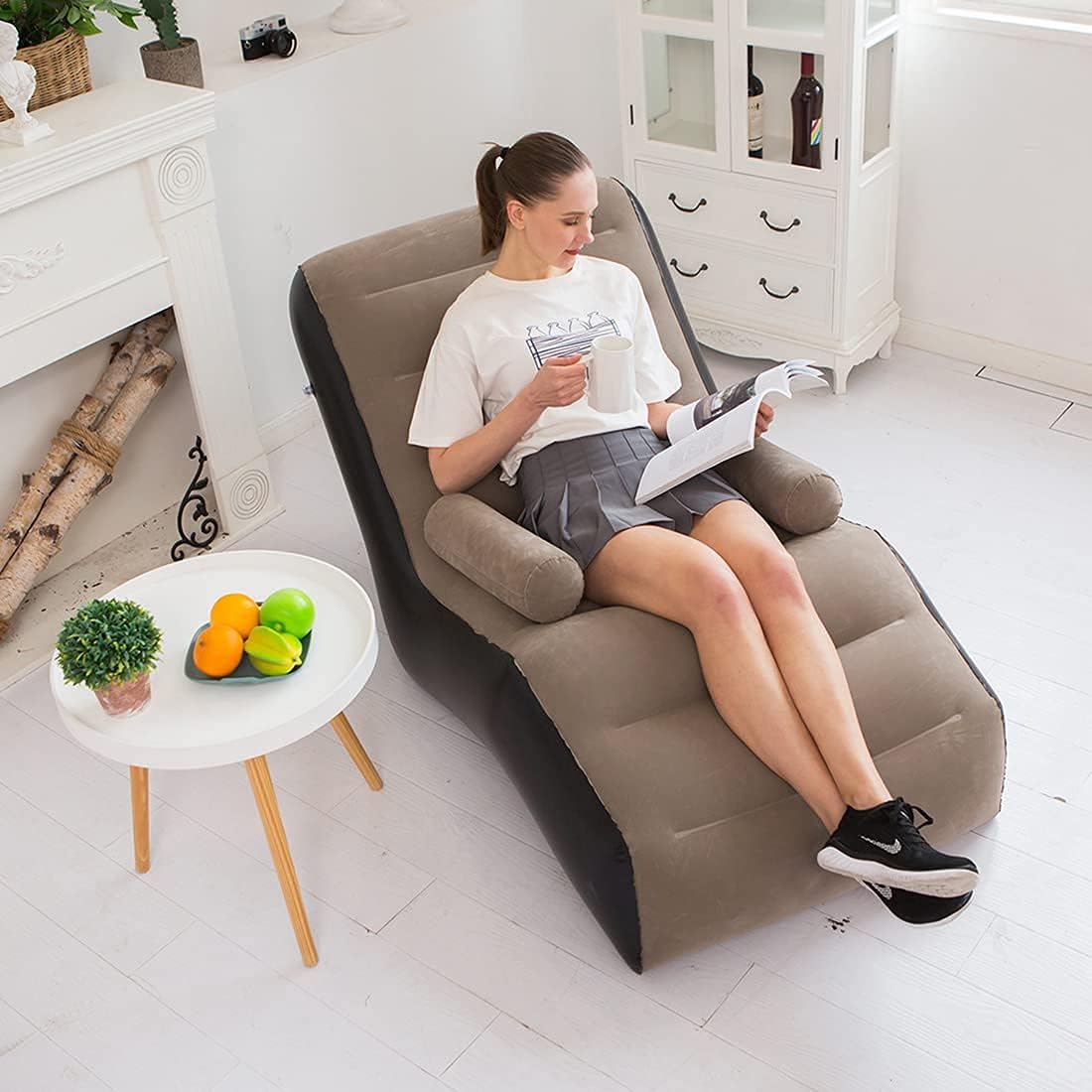 Outdoor Daybed Furniture - พับโซฟา,Inflatable Lounge เก้าอี้หนาทนทานพับ, ขนาดกะทัดรัด GAMING Lounger